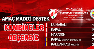 BOLUSPOR FENERBAHÇE MAÇININ BİLET FİYATLARI