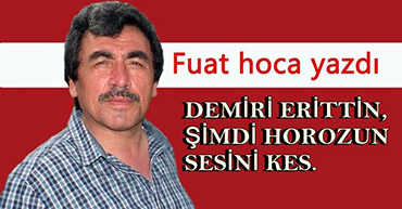 DEMİRİ ERİTTİN, ŞİMDİ HOROZUN SESİNİ KESMEKTE