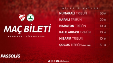 GİRESUNSPOR MAÇININ BİLET FİYATLARI AÇIKLANDI