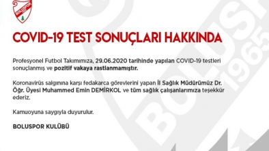 BOLUSPOR BİR TESTTEN DAHA GEÇTİ