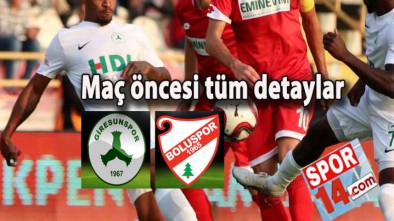 BOLUSPOR GİRESUNSPOR KARŞISINDA...