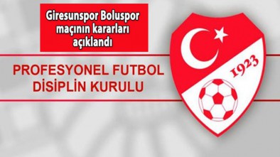 PFDK BOLUSPOR İLE İLGİLİ KARARINI AÇIKLADI