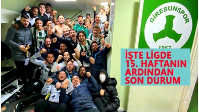 TFF 1. LİGİN YENİ LİDERİ GİRESUNSPOR