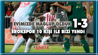 BOLUSPOR EVİNDE MAĞLUP. 10 KİŞİ KALAN RAKİBİMİZE TESLİM OLDUK