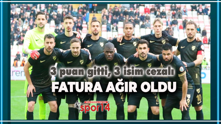 BOLUSPOR'A SİVASSPOR MAĞLUBİYETİNİN FATURASI AĞIR OLDU. 3 CEZALI