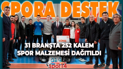 SPORCULARA 31 BRANŞTA 252 KALEM SPOR MALZEMESİ DAĞITILDI