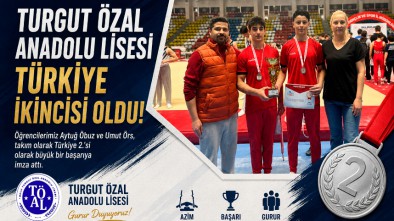 TURGUT ÖZAL ANADOLU LİSESİ CİMNASTİK'TE TÜRKİYE İKİNCİSİ OLDU
